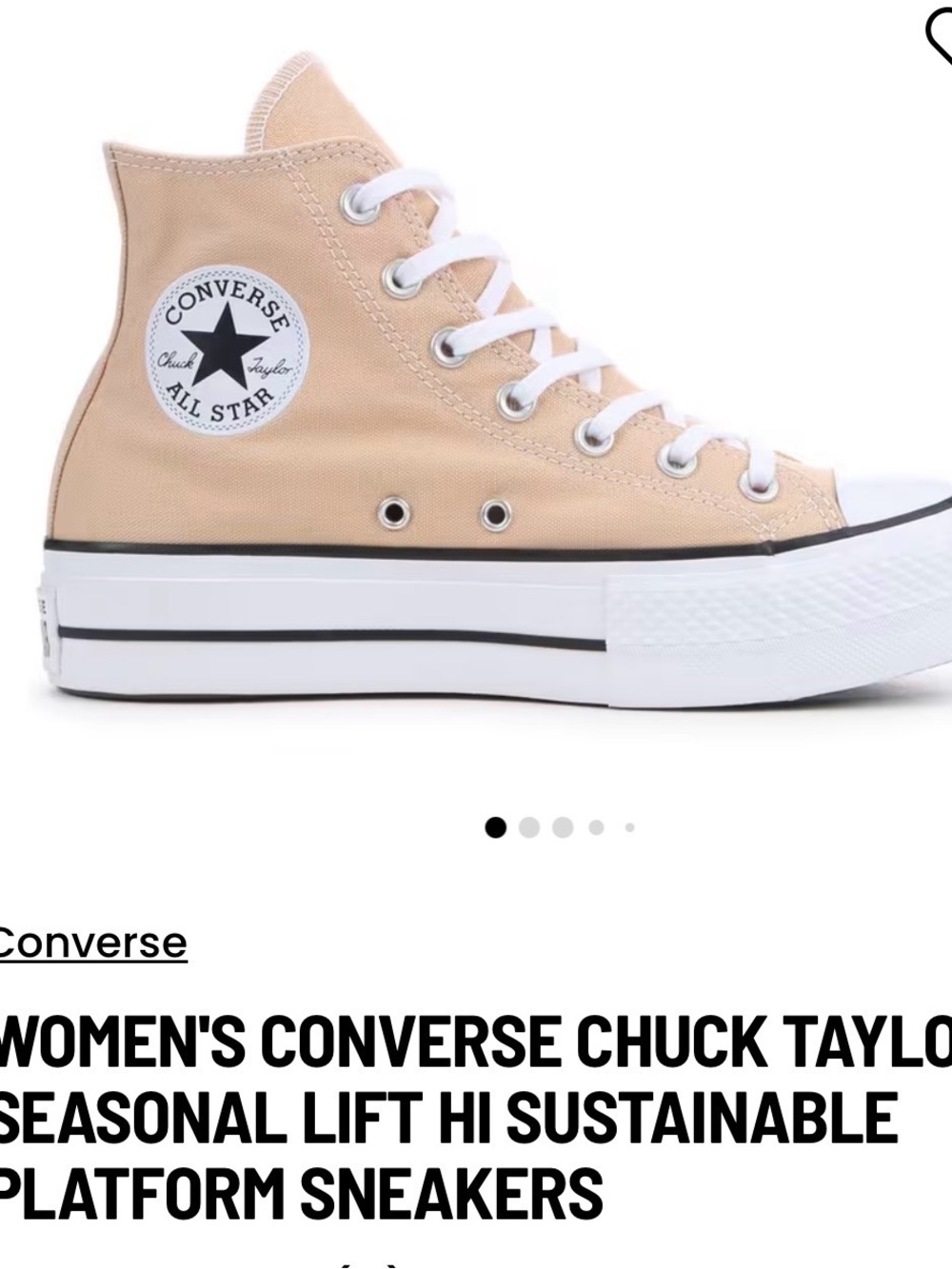 Converse Chuck Taylor High Top Platform Sneakers - Beige